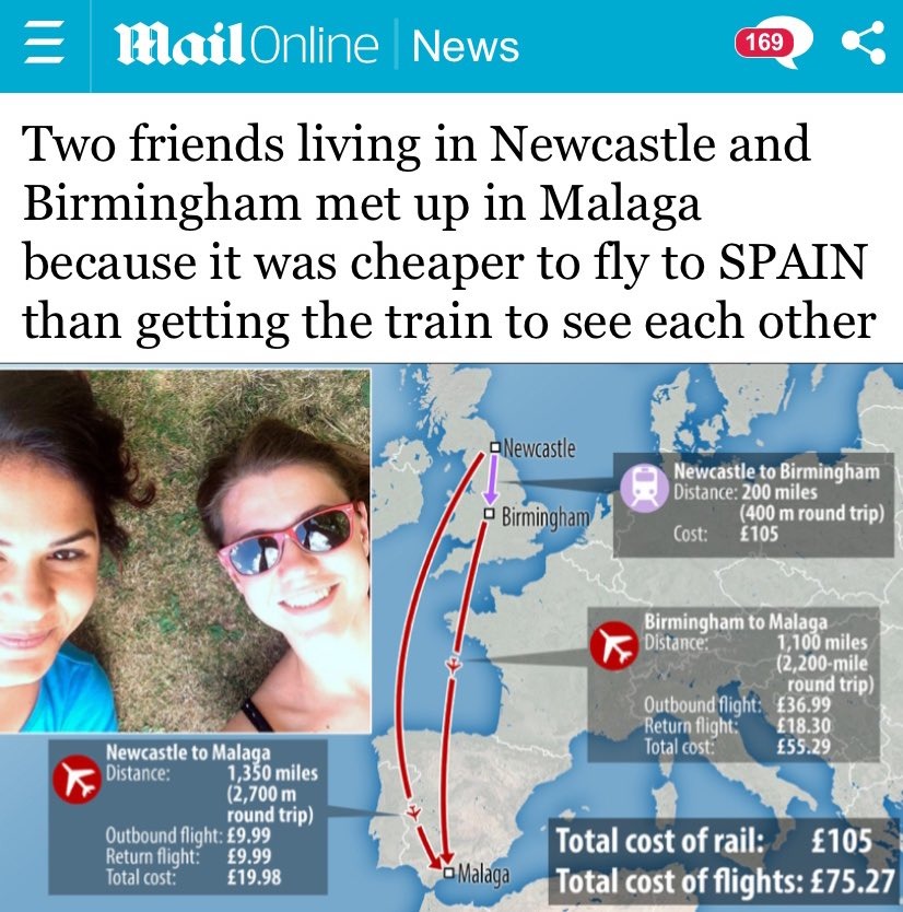interesting story of two UK friends travelling to Spain because it was cheaper than mean at Birmingham