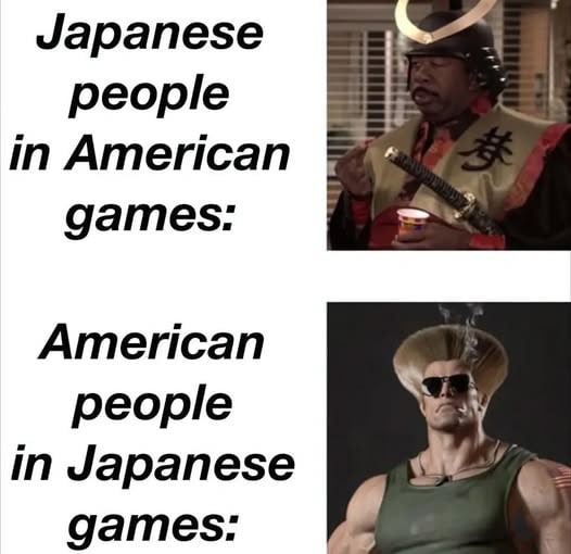 Japanese NPCs in US games vs US NPCs in Japan games - meme
