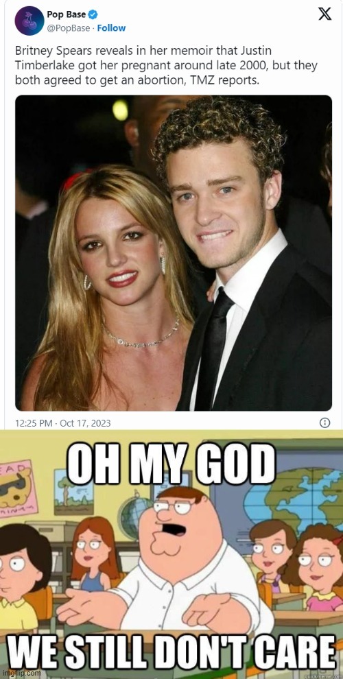 Justin Timberlake and Britney Spears abortion meme