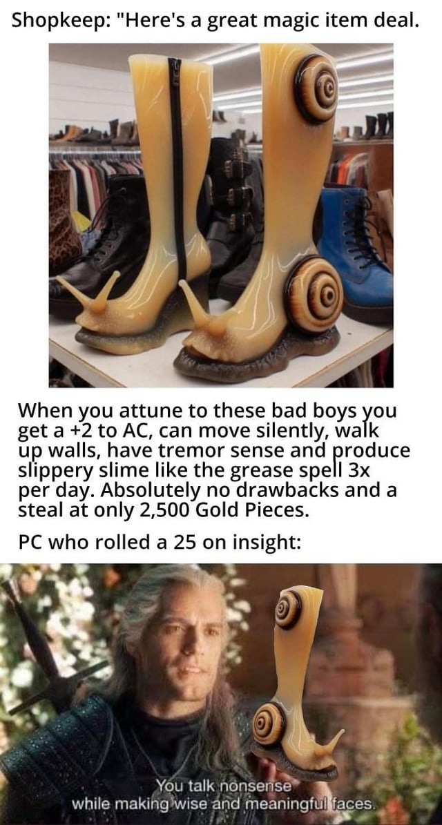 That shopkeep’s magic item deal sounds cursed - meme