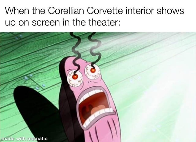 That one Star Wars fan when the hallway lights up - meme