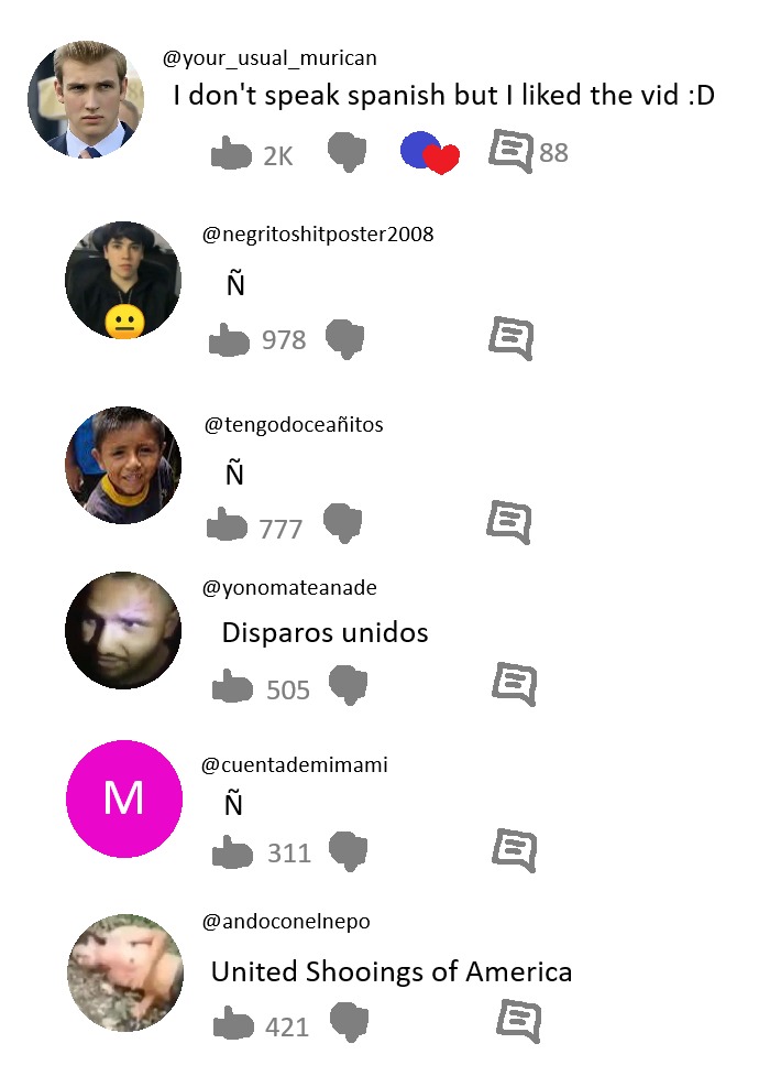 no se como se le dice a ste tipo de memes q hacen los yankis donde imitan a comentarios q vieron para burlarse