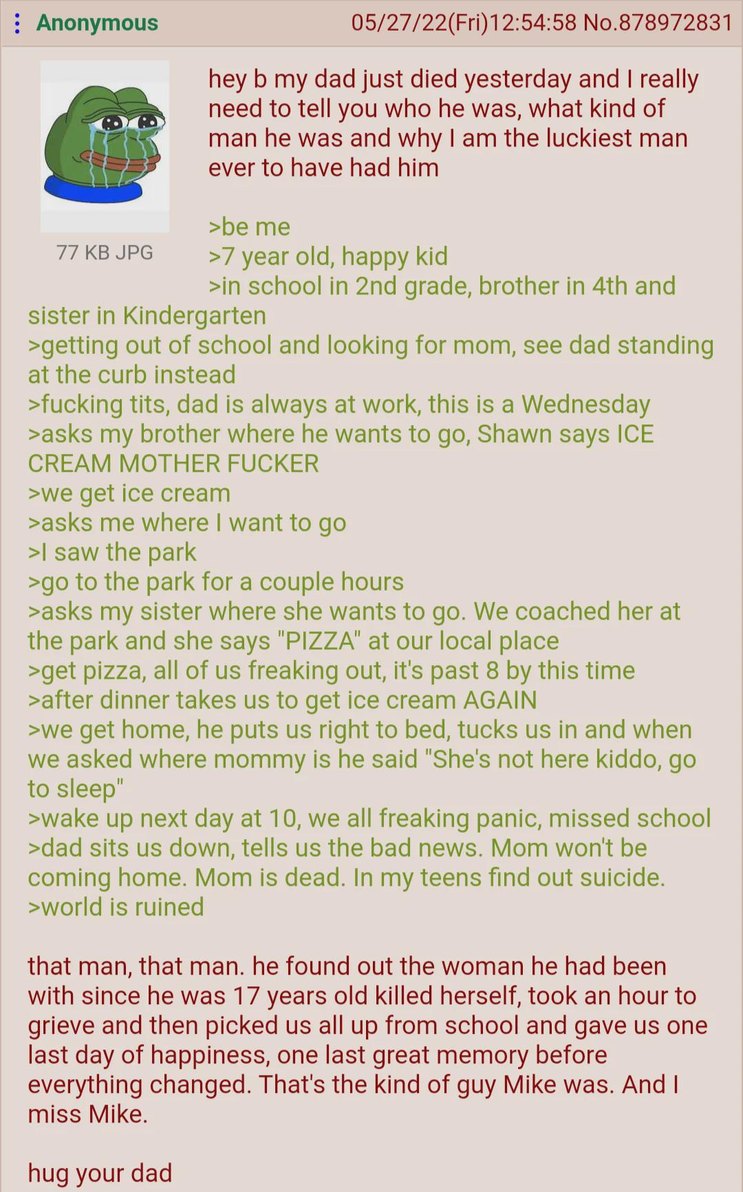 Dad gave us one last perfect day before telling us mom was gone - meme