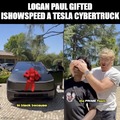 Logan Paul gifted IShowSpeed a Tesla Cybertruck