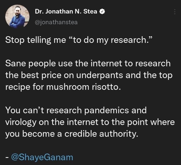 the internet isn’t always the best place to do “research” - meme