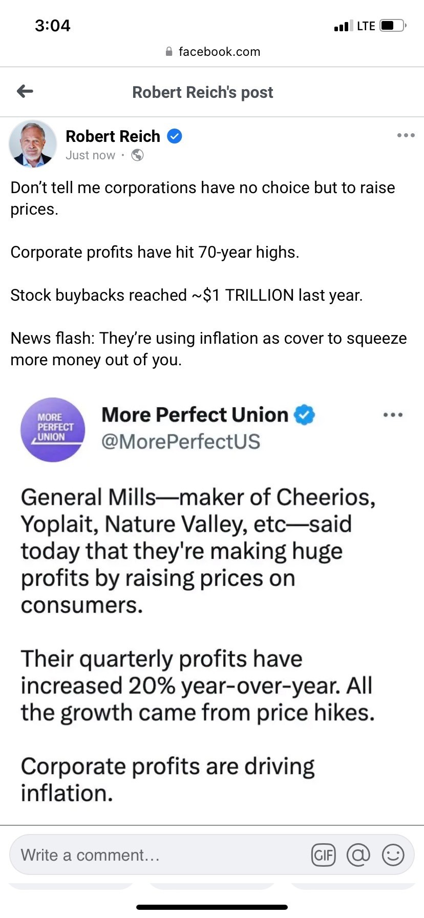 Inflation or profit - meme