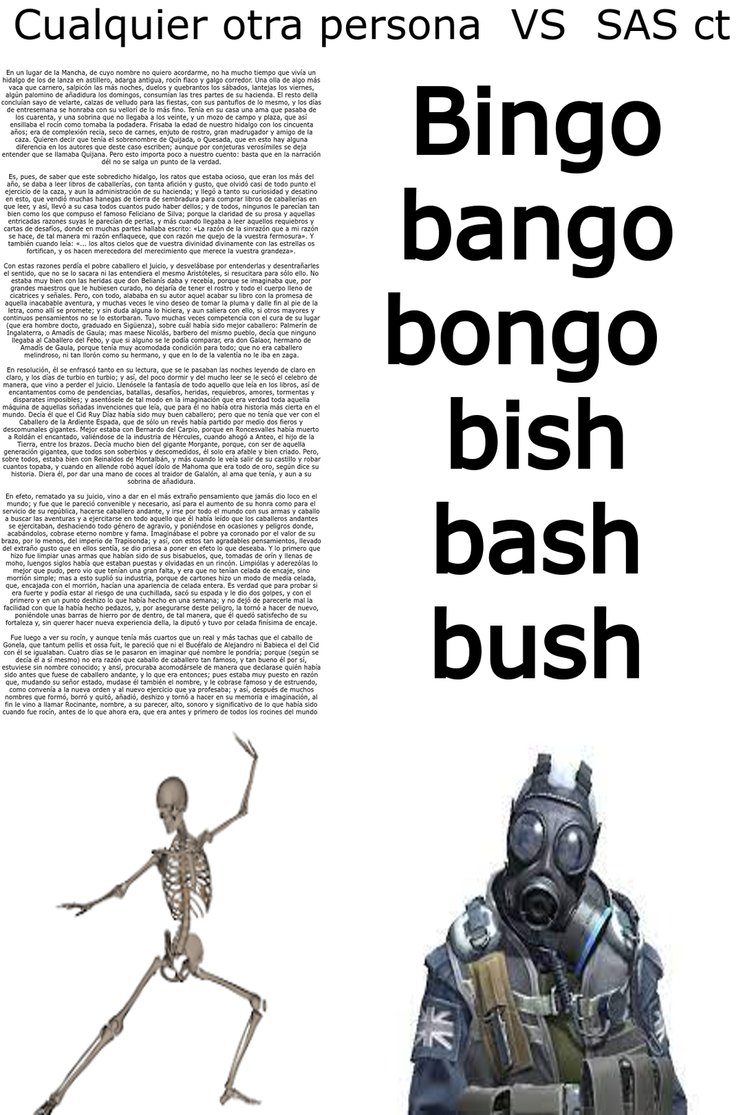 Bingo bango bongo bish bash bush - meme