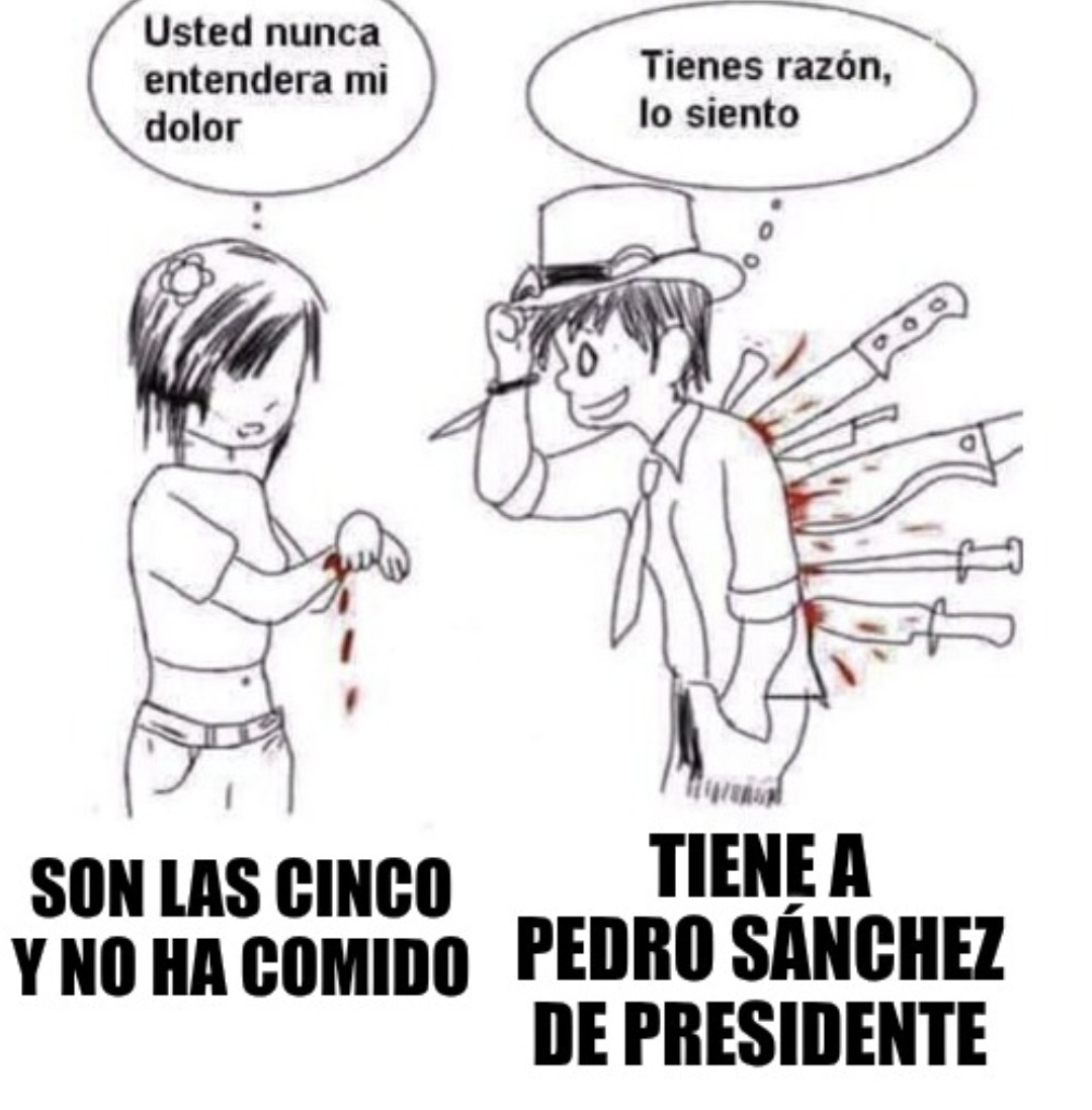 Momento España: tener un presidente que se víctima de un escándalo de corrupción y no acepta preguntas porque no ha comido - meme