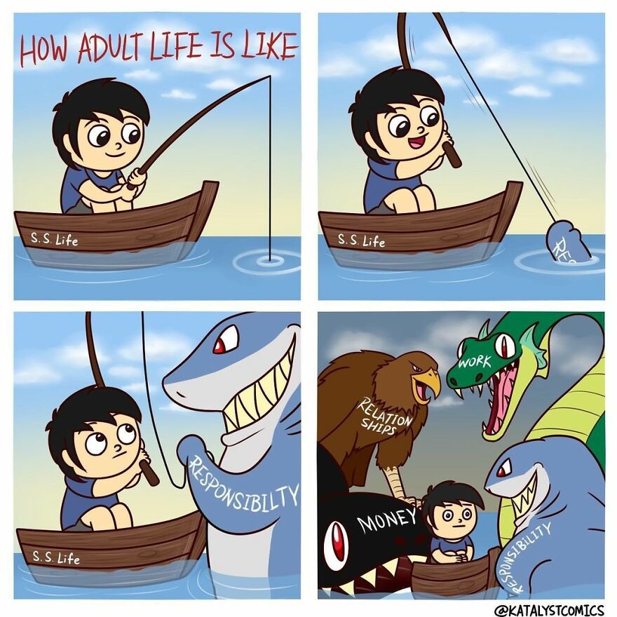 Adult life visualized - meme