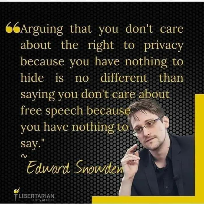 Not caring about privacy and free speech - meme