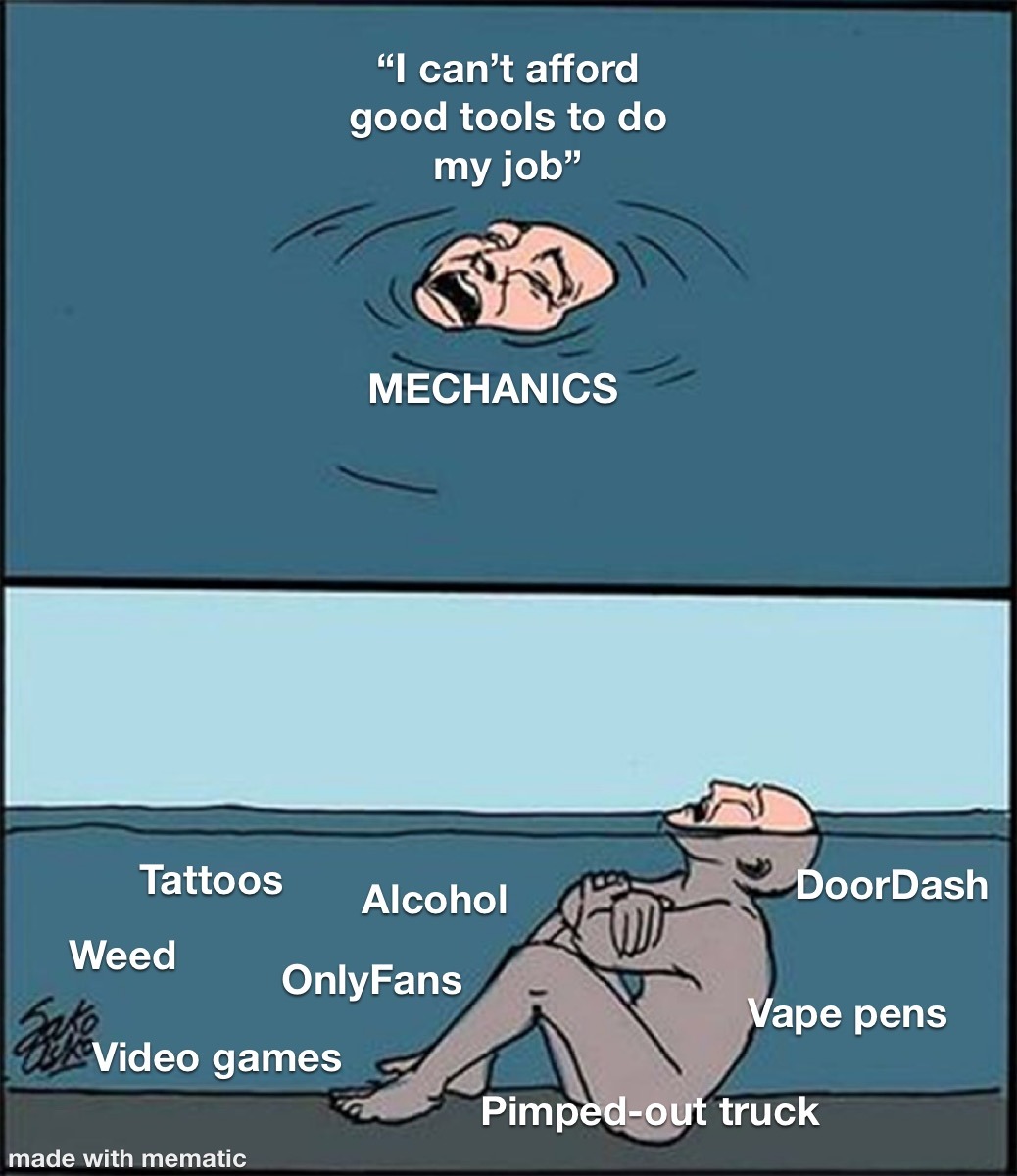 Mechanics be like - meme