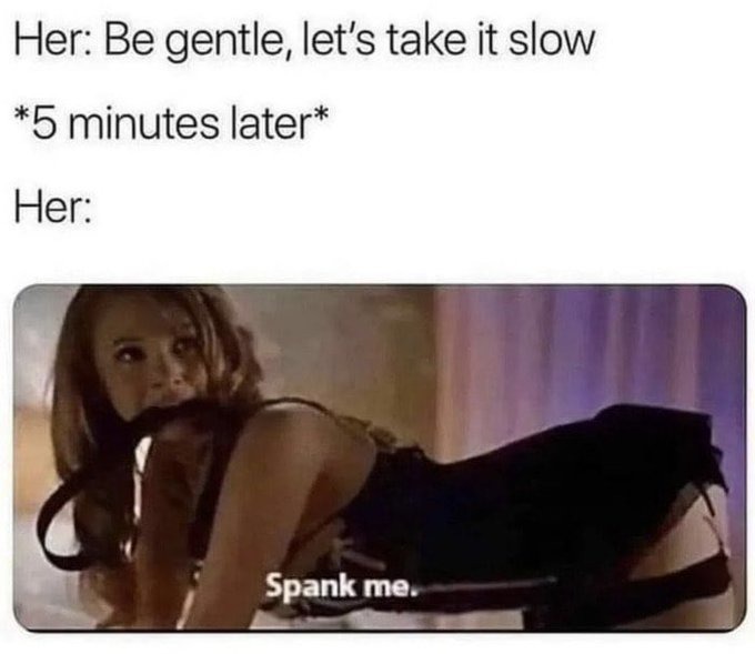 pls no, I only like vanilla, emotionally fulfilling sex babe - meme