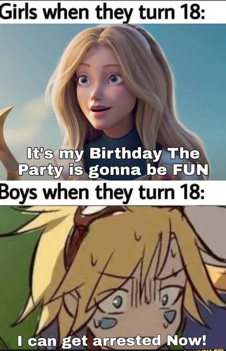 Happy Birthday meme for the new 18 year old dudes