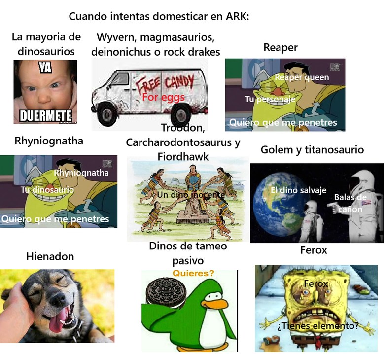 Por si no queda claro, los wyverns, magmasaurios, deinonichus y rock drakes se tamean secuestrando a sus huevos, los ferox dandole elemento, que es como su droga y el golem y titanosaurio se tamean disparandole cañonazos en la cabeza hasta que se duerman - meme