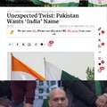 haha and now Pakistan wants India name