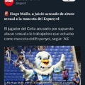 Noticia surrealista de Hugo Malllo y la mascota del Espanyol