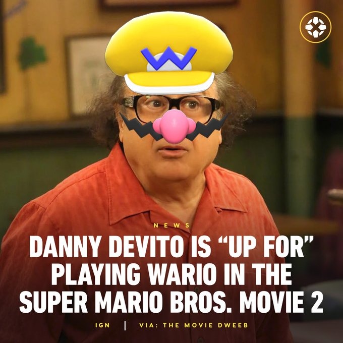 Danny Devito as Wario in Super Mario Bros movie 2 - meme