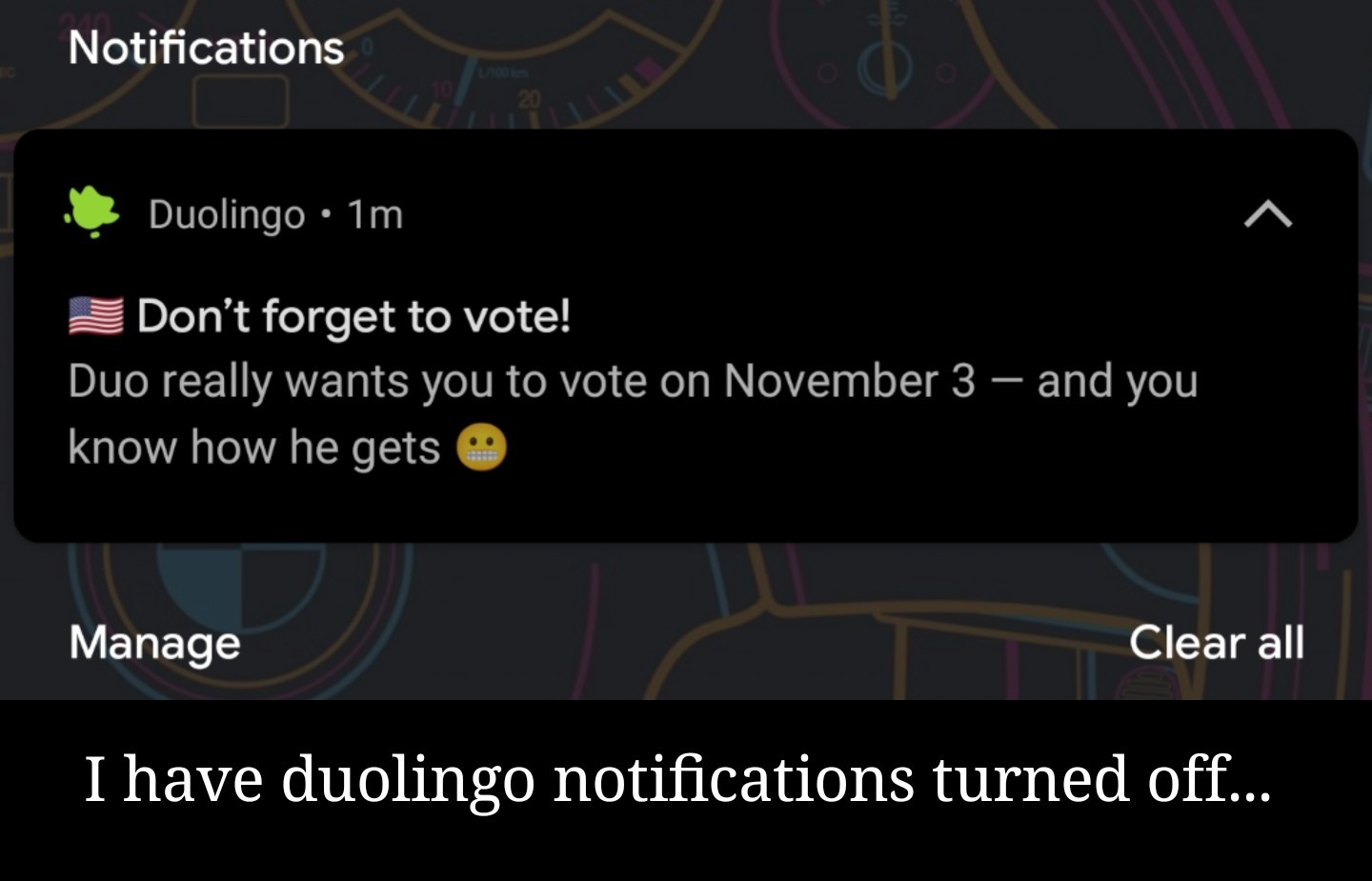 Duolingo politics - meme