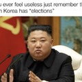 If you ever feel useless just remember that North Korea has elections
