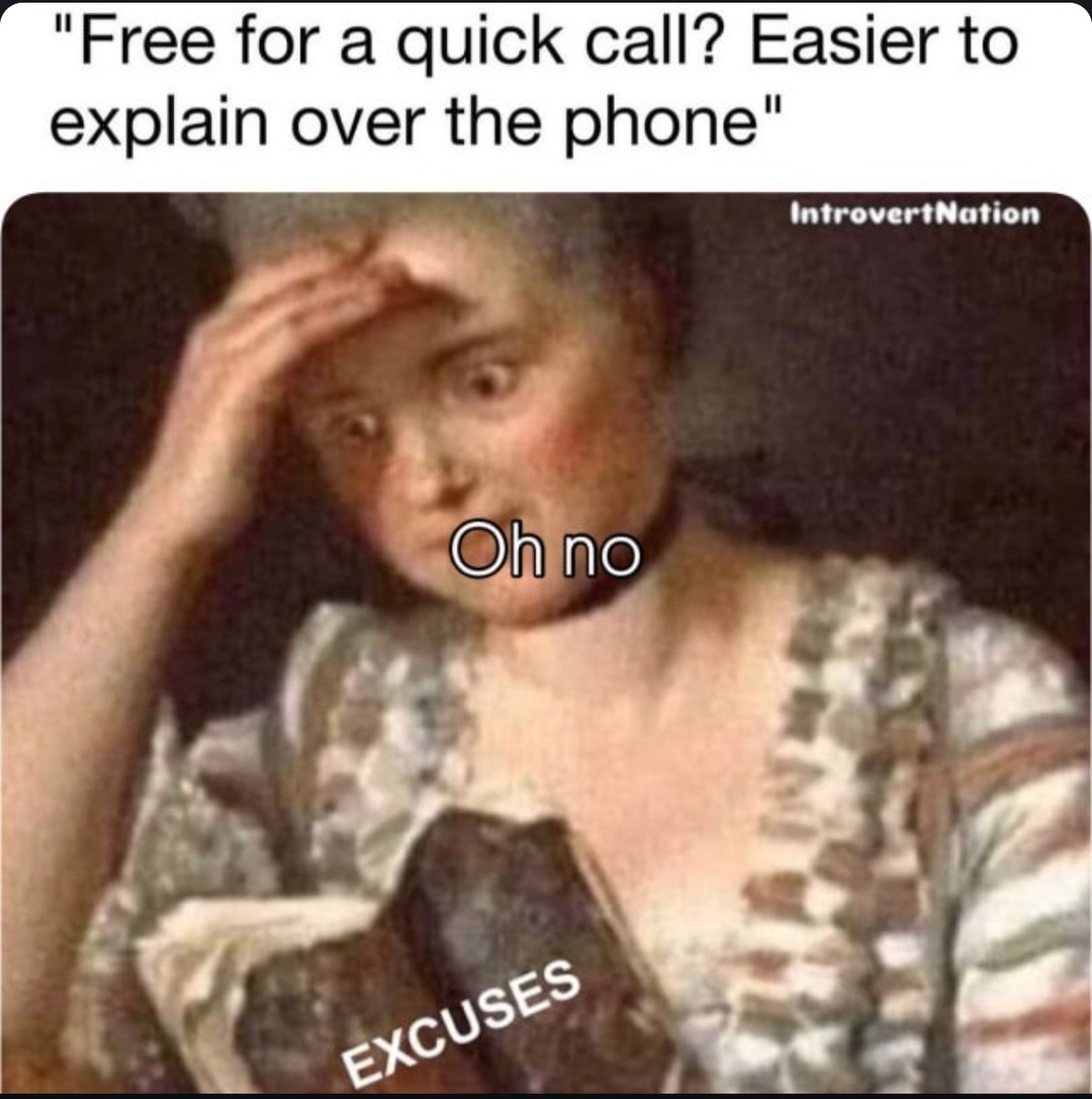 Can we NOT hop on a call actually - meme