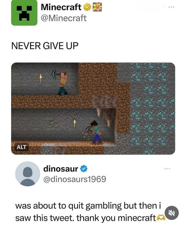 Thank you Minecraft - meme