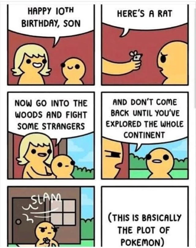 Pokemon explained in one rat birthday party - meme