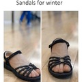 Now you can wear sandals on winter time