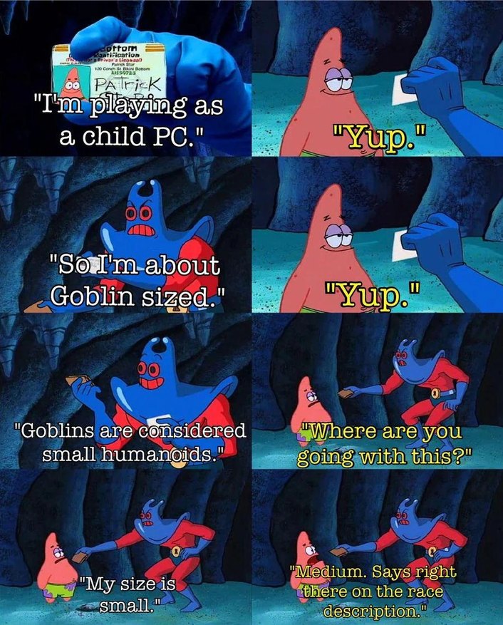 Goblin size - meme