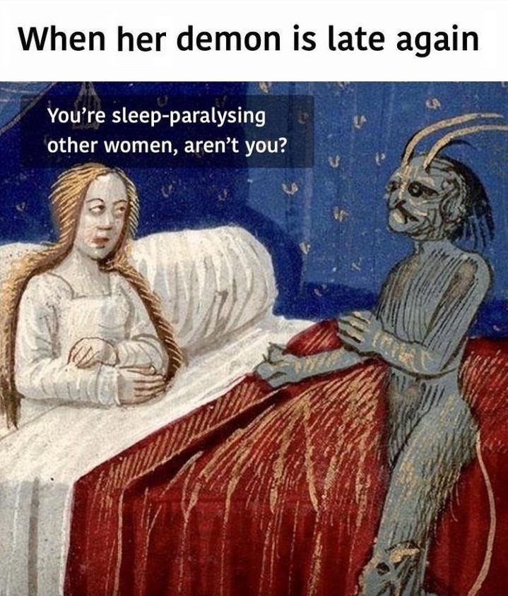 Her demon is late again - meme