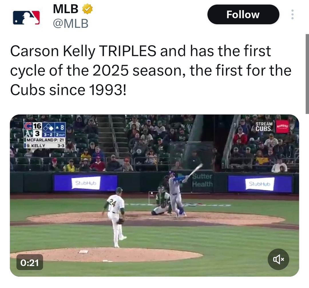 First MLB cycle since '93 and it’s not even summer yet - meme