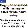 Kids will do anything if you let them. This is not a kid obsessed with games, this is parents not parenting.