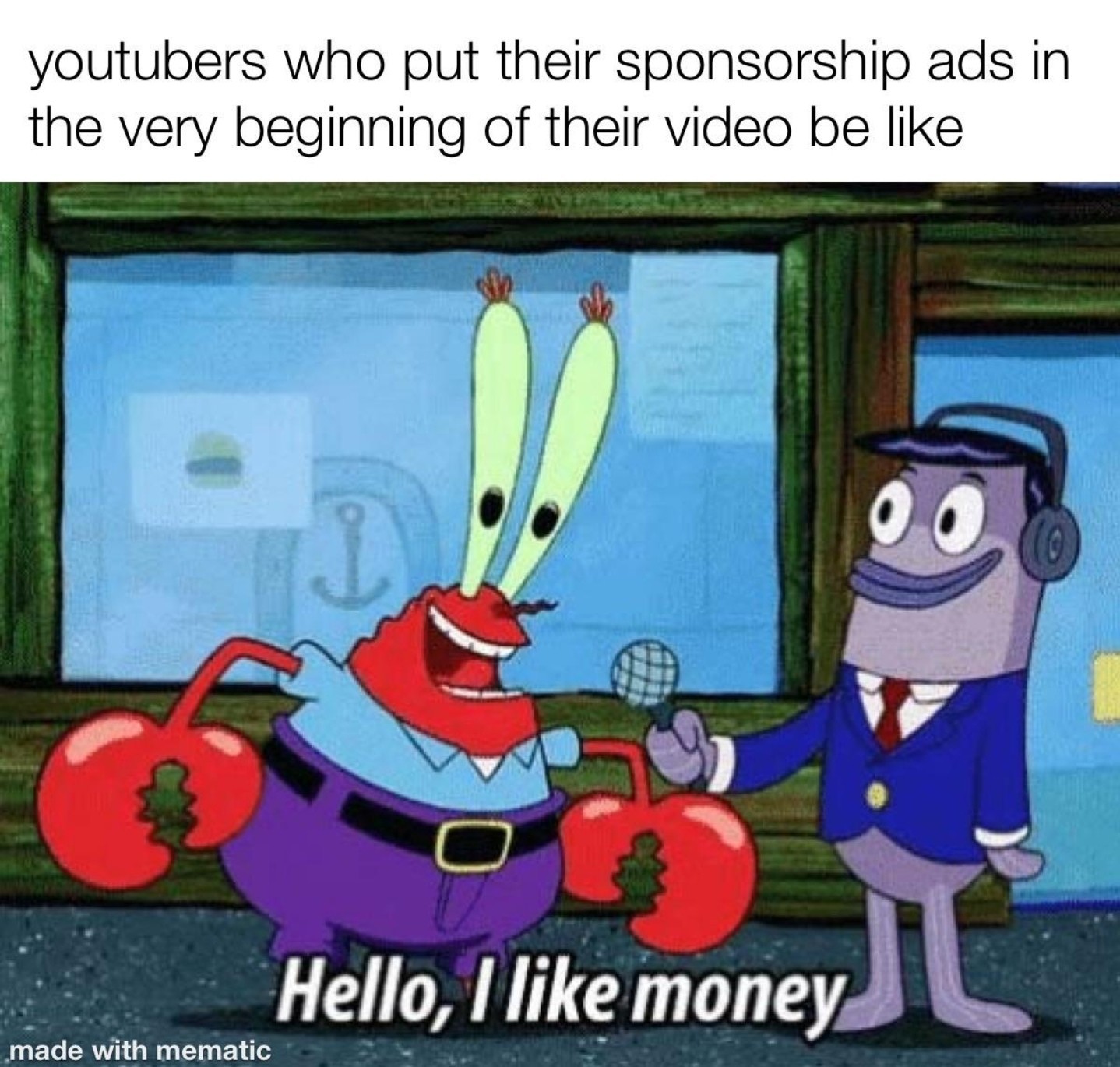 Hello i like money - meme