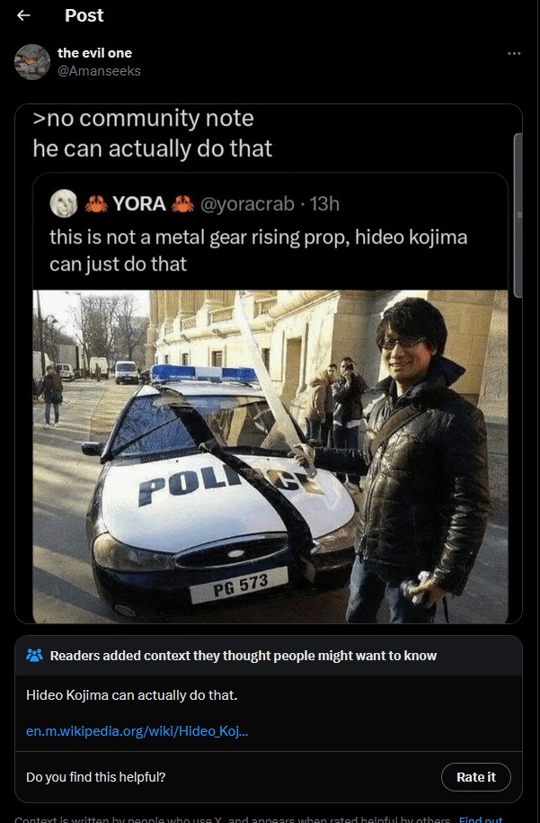 Hideo Kojima is too powerful - meme