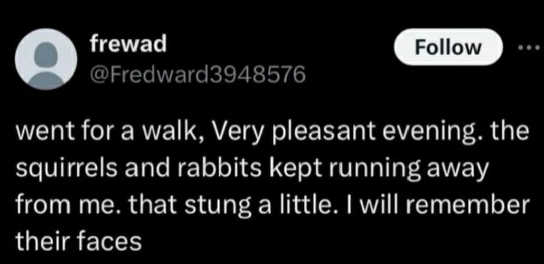 Even squirrels ghost me on a walk - meme