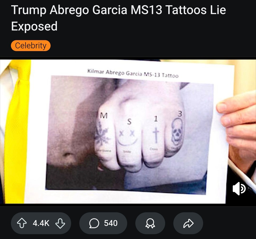 Trump vs MS13 tattoos conspiracy just hit peak chaos - meme