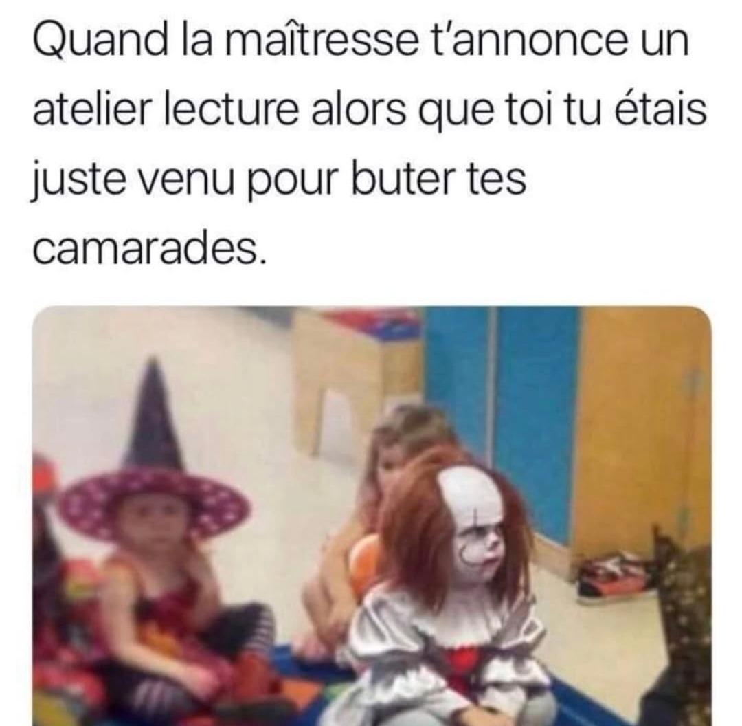 J'étais prêt à semer le chaos et elle sort un bouquin pour lire en cercle - meme