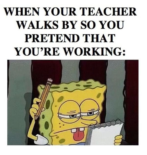 When the teacher walks by - meme