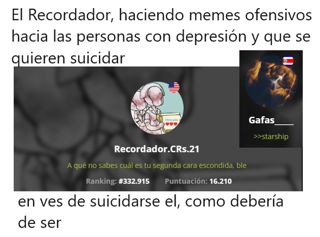 El suicidio y la depresion no es nada gracioso, menos cuando una persona cercana a ti lo ha sufrido - meme