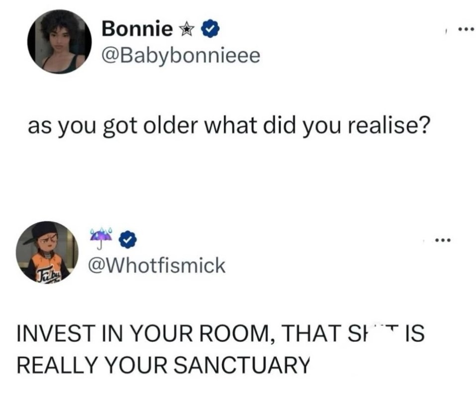 Invest in your room - meme