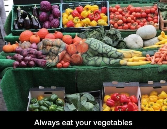 If you don't eat them, you'll become the vegetable - meme