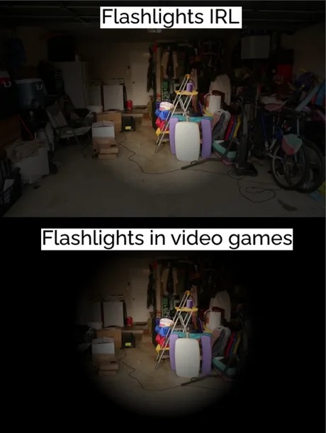 Gamers using a flashlights - meme