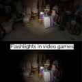 Gamers using a flashlights