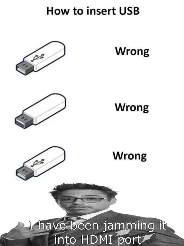 How to insert USB - meme