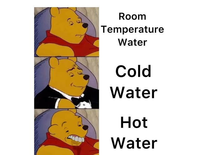 Cold water - meme