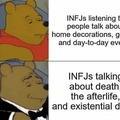 If you don't know what an INFJ is, then either ask or assume it means introvert.