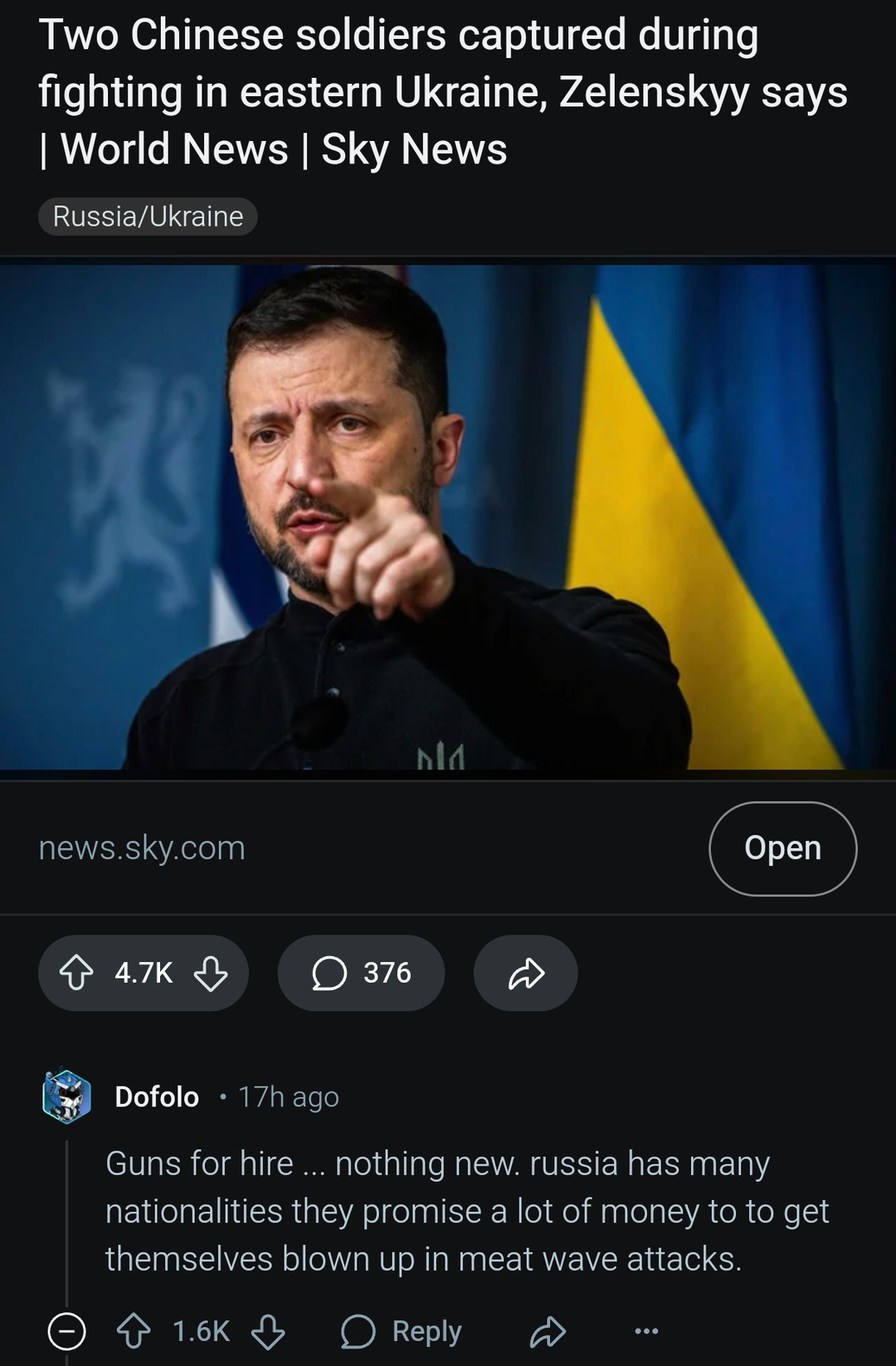 Zelenskyy: 2 Chinese soldiers caught in Ukraine - meme