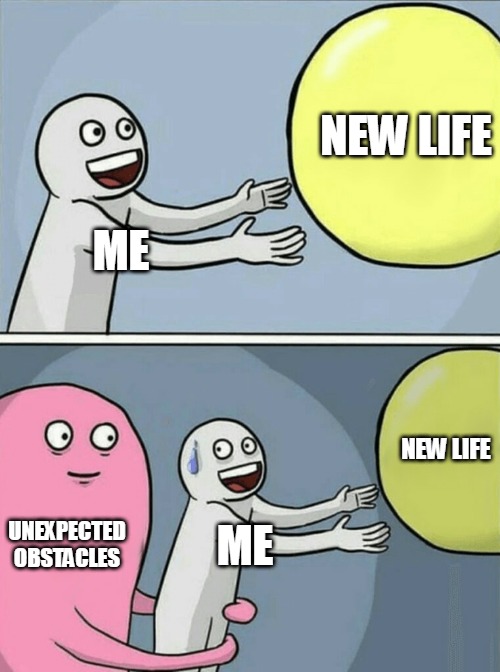 Me trying to start a new life - meme