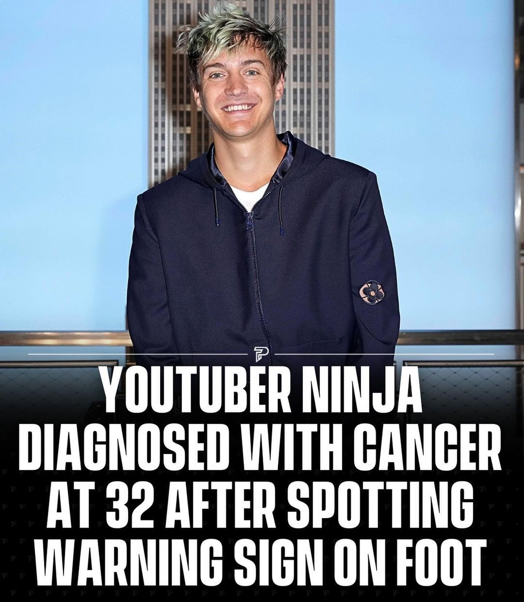 Gaming influencer Ninja, Tyler Blevins, shared with his fans that a mole on his foot was diagnosed as melanoma during a routine check-up. - meme