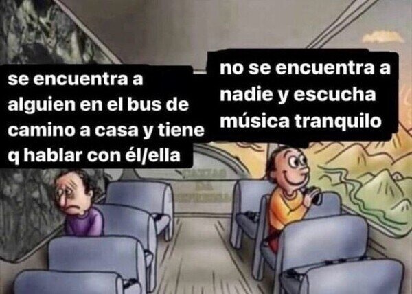 La tranquilidad de ir solo - meme