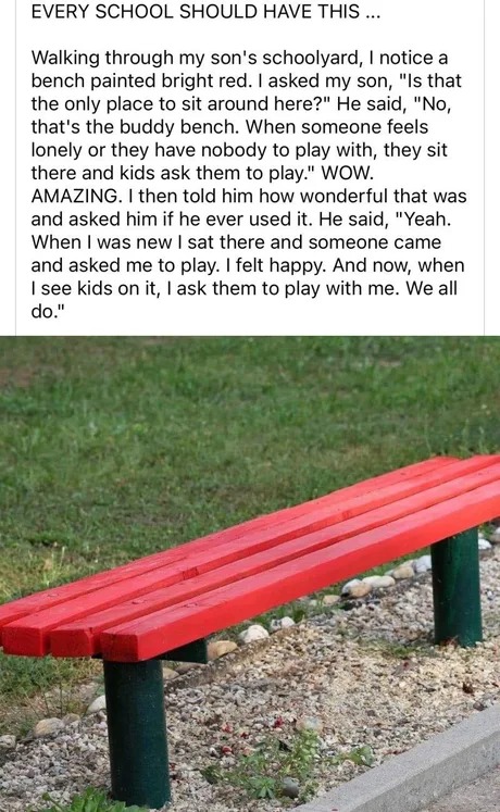 Wholesome buddy bench - meme